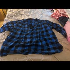 Blue and black checkered top